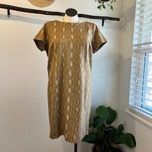 Ralph Lauren Classic Easy Tan Snake Skin Short Sleeve T Shirt Dress Size 2X